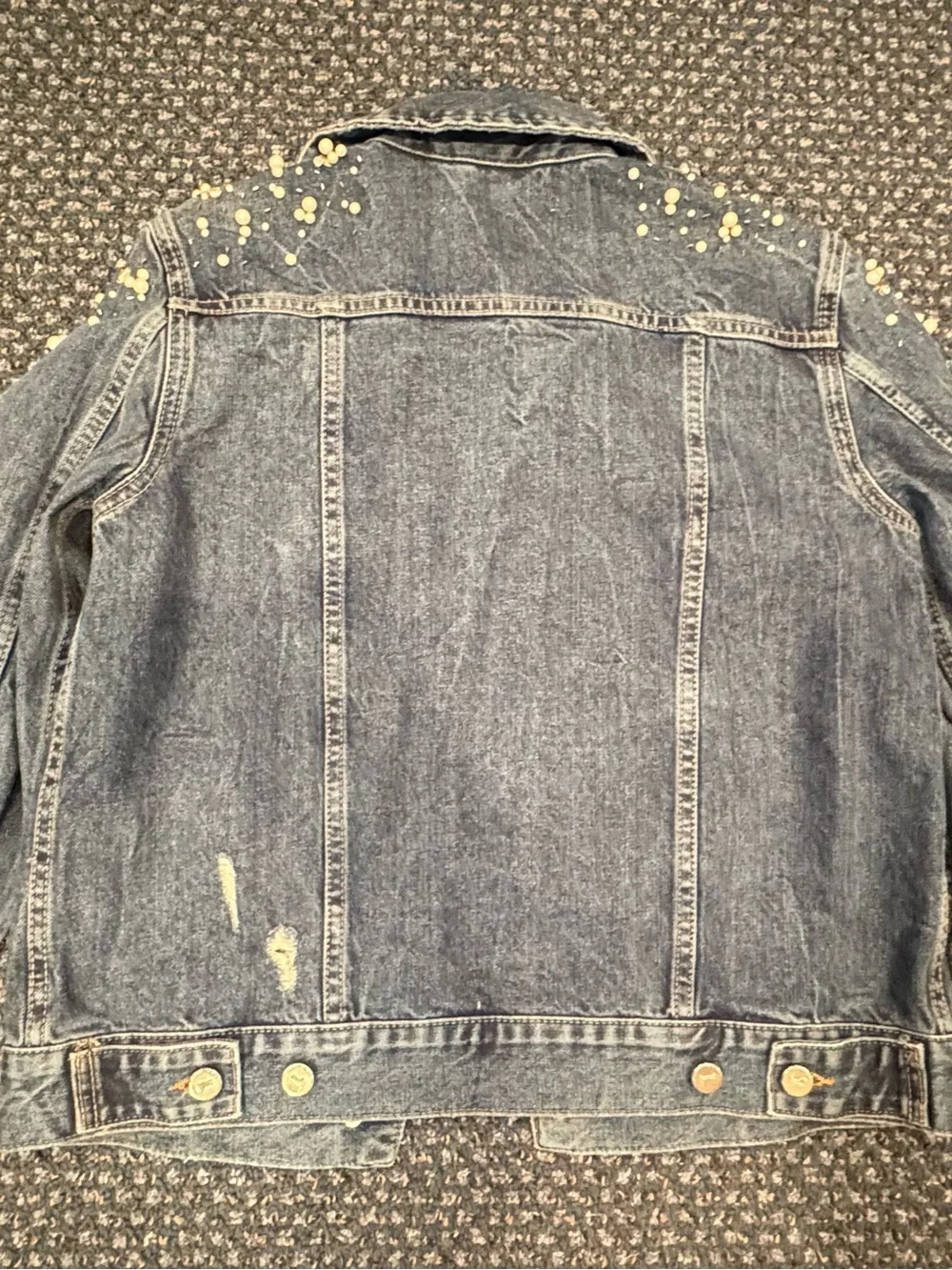 Anthropologie Pilcro Pearled Denim Trucker Jean Jacket